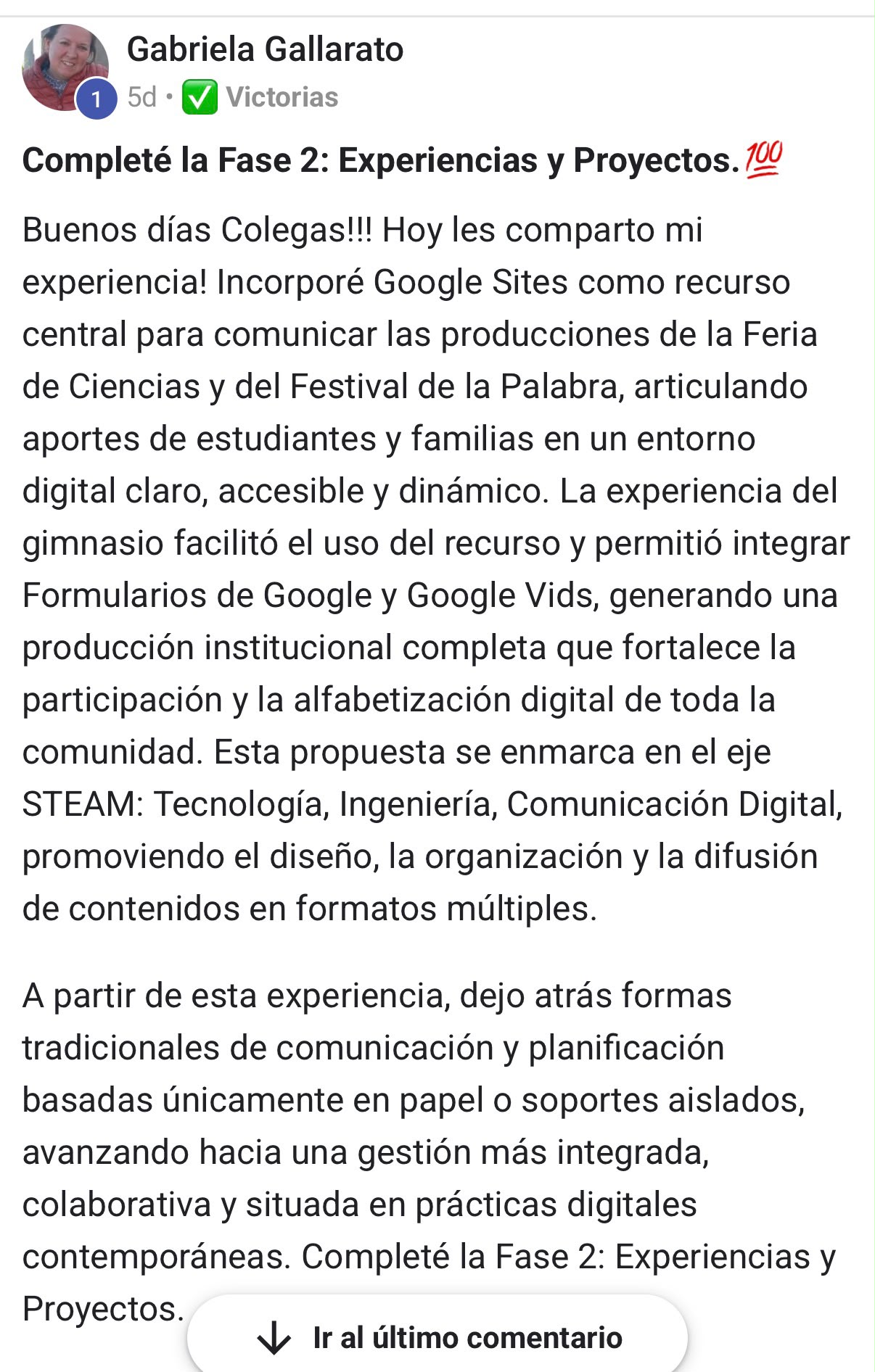 Testimonio real de la comunidad 2